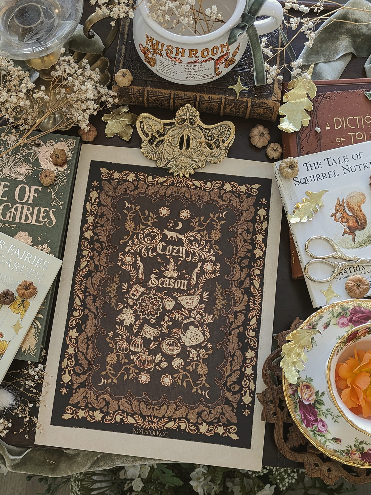 Cozy Season fine art print Dark Academia