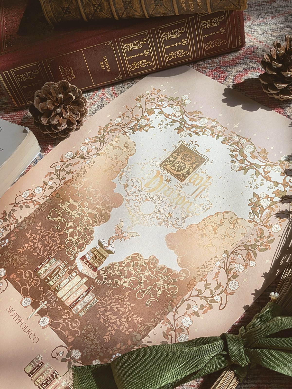 Book Dragon fine art print vintage
