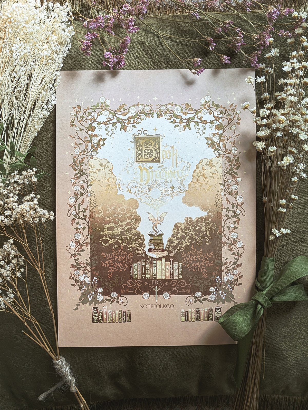 Book Dragon fine art print vintage