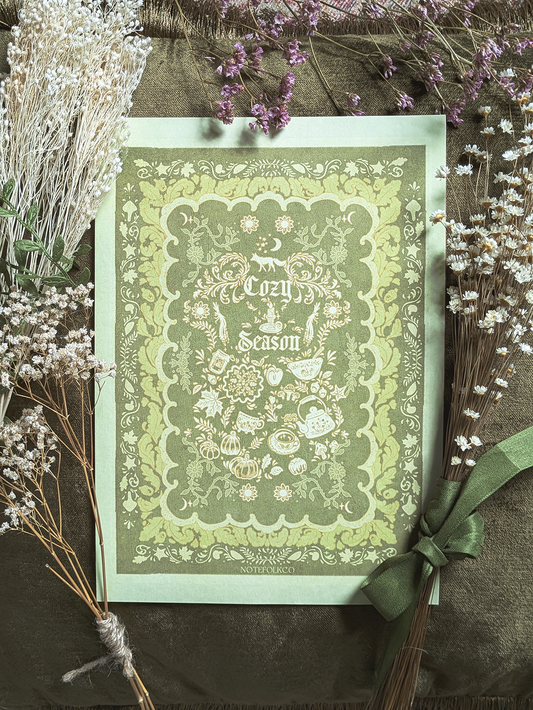 Cozy Season fine art print Cottage Green